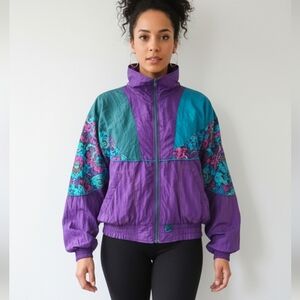 Westside Connection Vintage Full Zip  Floral Jacket Windbreaker Size M